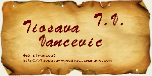 Tiosava Vančević vizit kartica